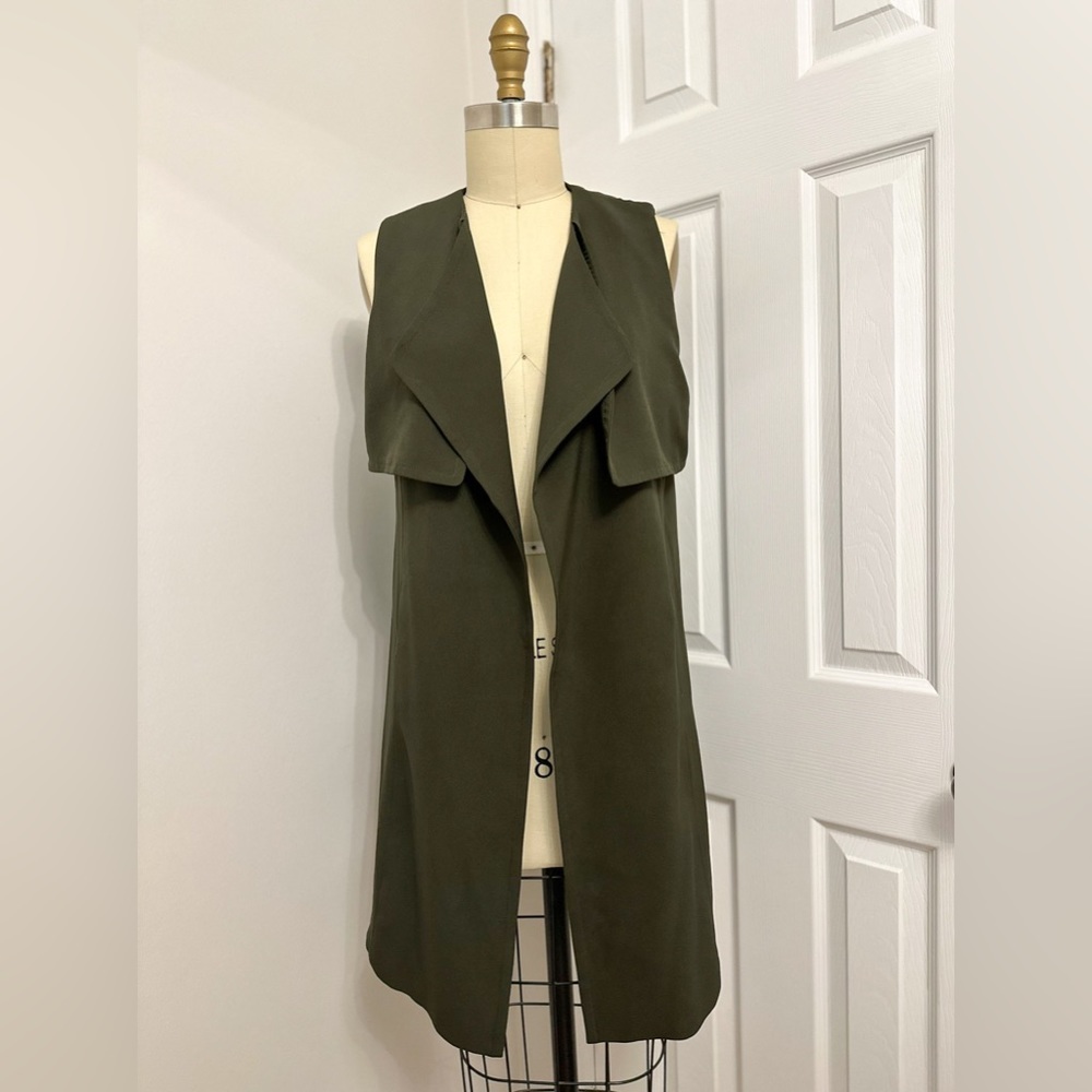 Romeo & Juliet Couture Olive green long vest.